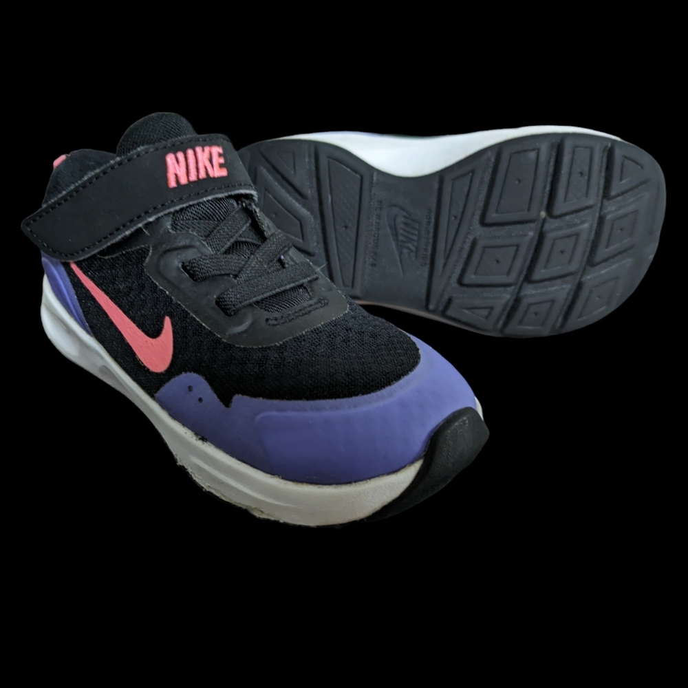 Toddler purple, pink and black Nike Downshifter sneakers size 8